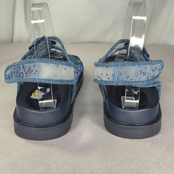 GUESS Women's Blue Frella Two Band Embellished Footbed Sandals - Picture 4 of 8
